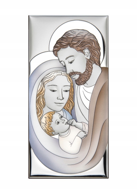 Bezplatné gravírování suvenýru Obraz Svatá rodina Stříbrný obrázek Barva