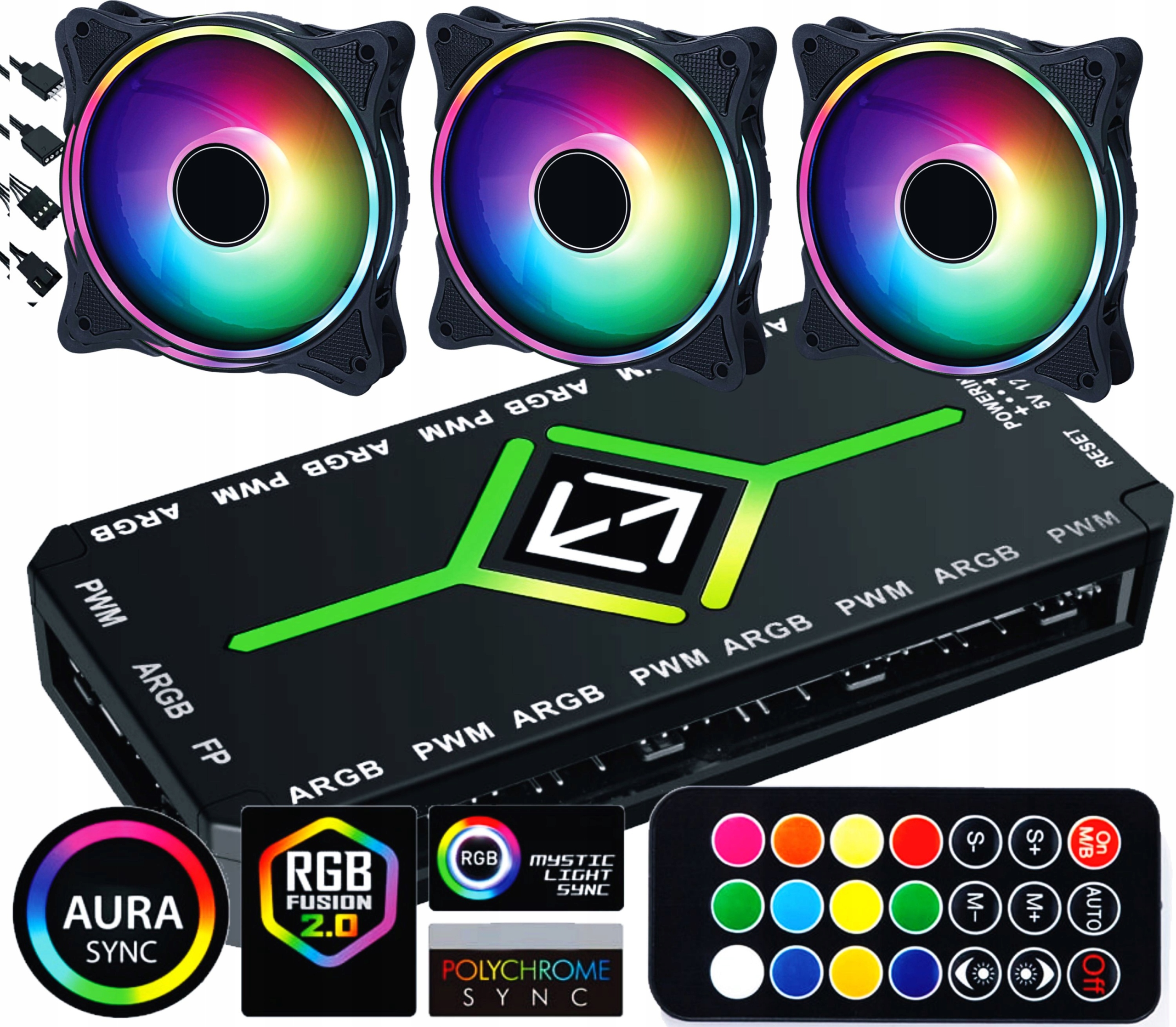 Kontroler do wentylatów Argb 3x Wentylator Argb Pilot| 4 Pin Pwm
