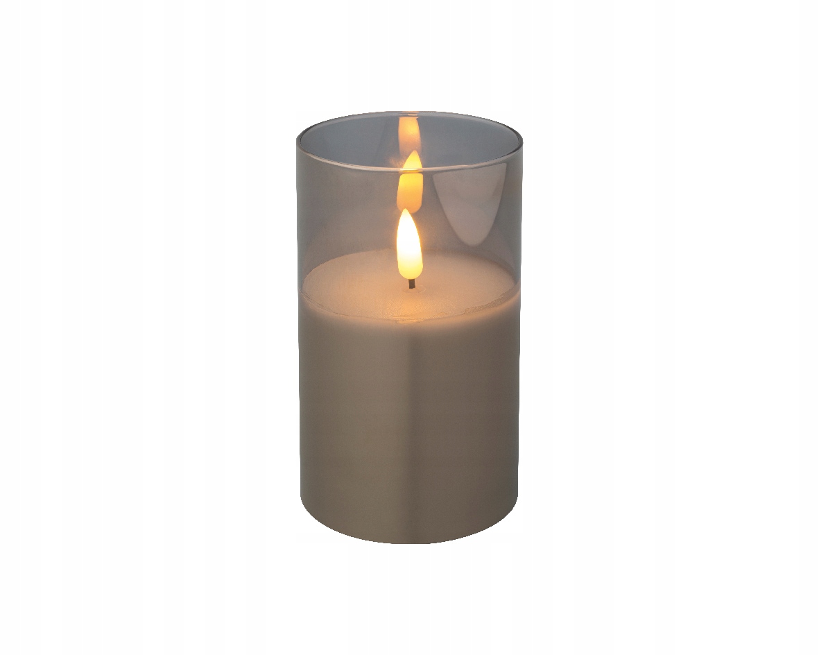 

Świeca W Szkle Dekoracyjna Ozdoba Led Szara 12,5CM