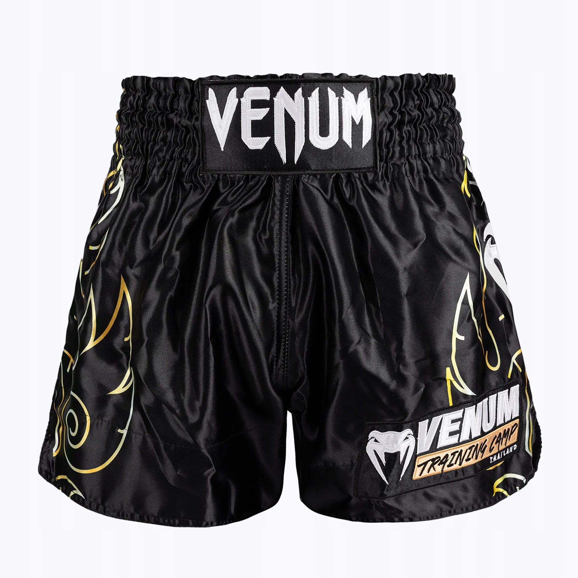 Spodenki treningowe męskie Venum Vtc Flames Muay Thai black/gold L