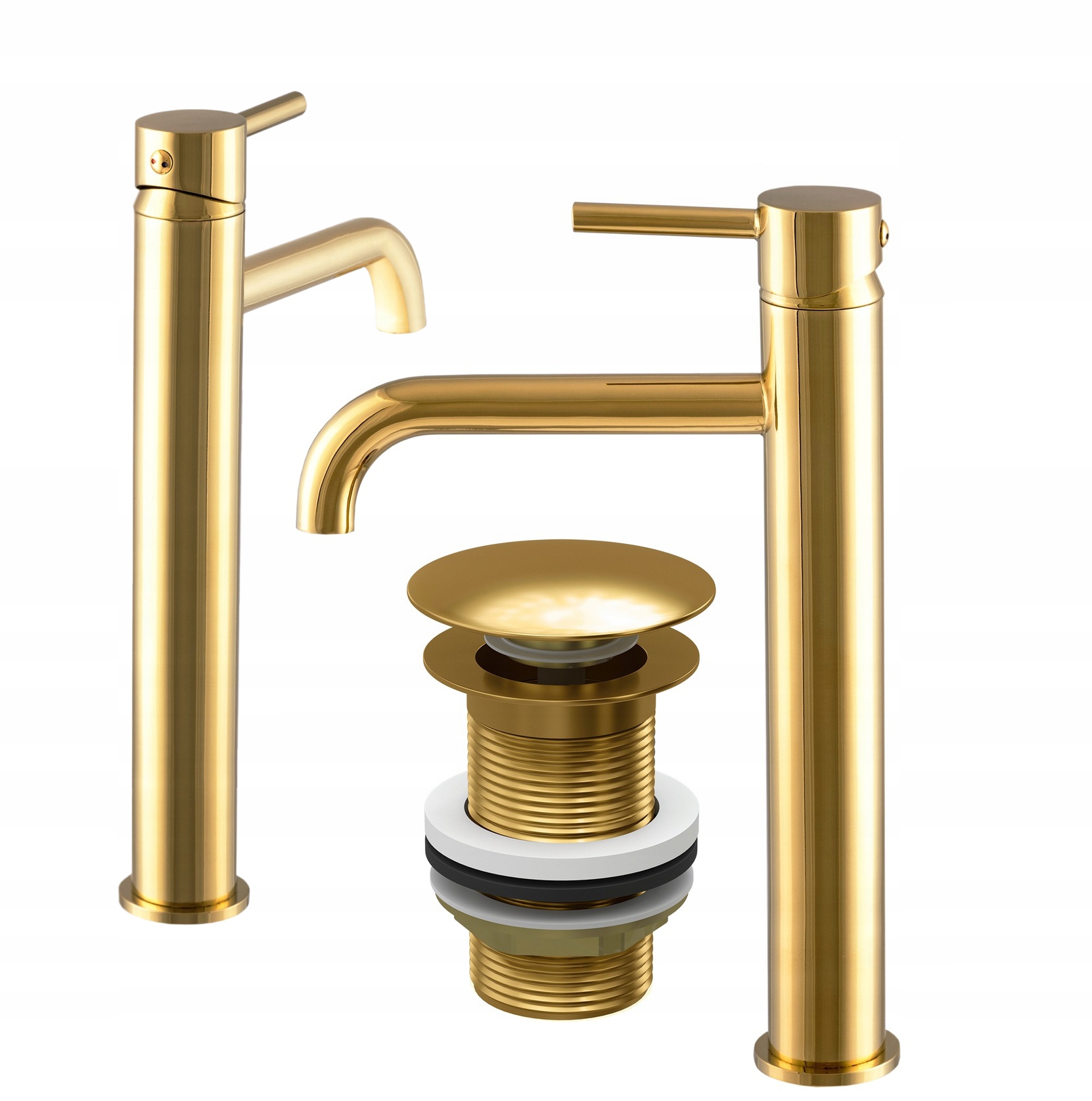 Zlatá Vysoká Kúpeľňová Umývadlová Batéria, Zátka Bez Prepadu, Kivo