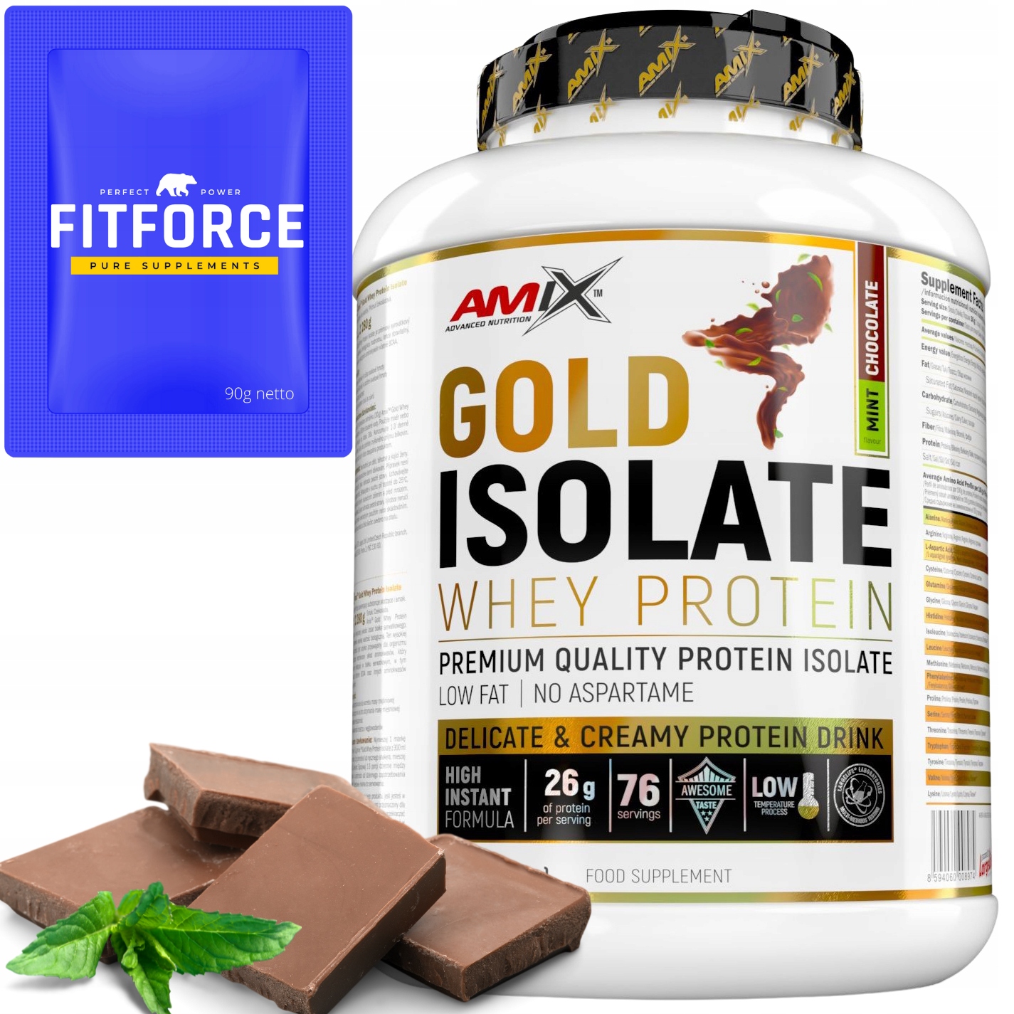 Protein Proteinový Izolát Koktejl Hubnutí Čokoláda Máta Protein