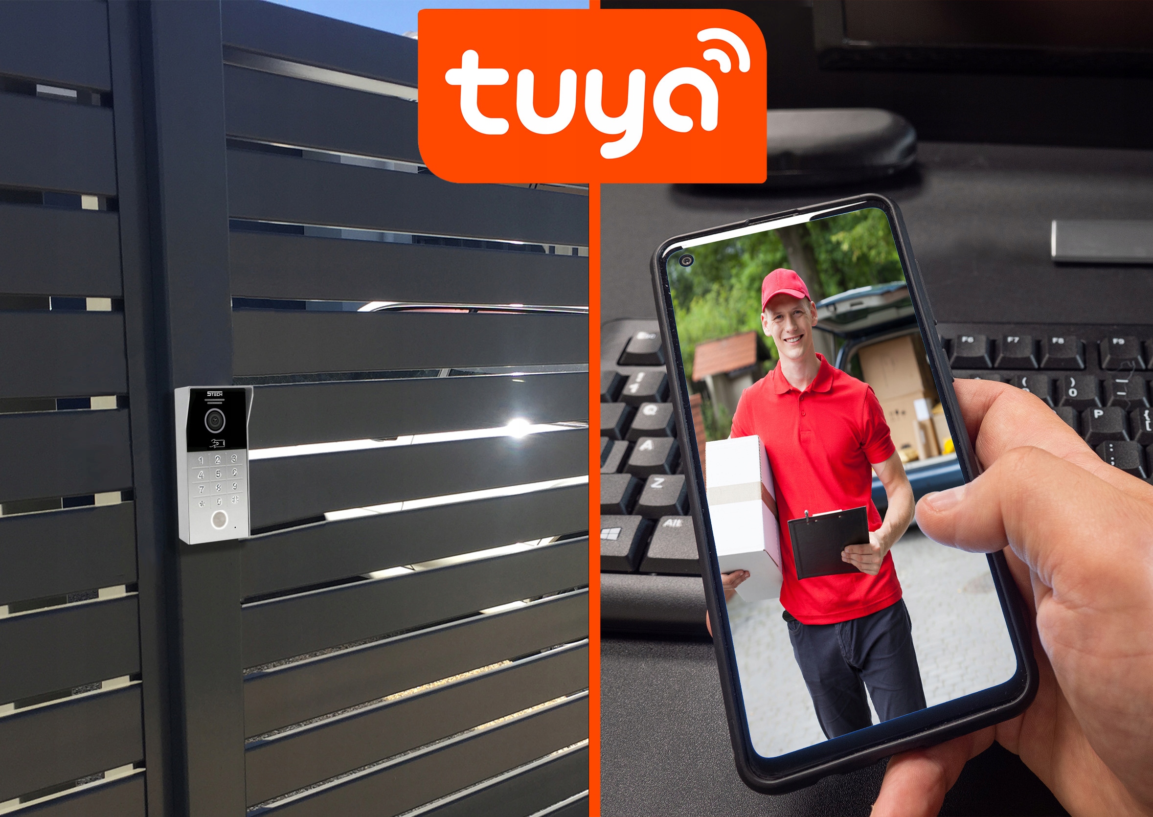 WIDEODOMOFON 5TECH TUYA APLIKACJA STEROWANIE ZDALNE FURTKA BRAMA KĄT 140° Marka 5TECH