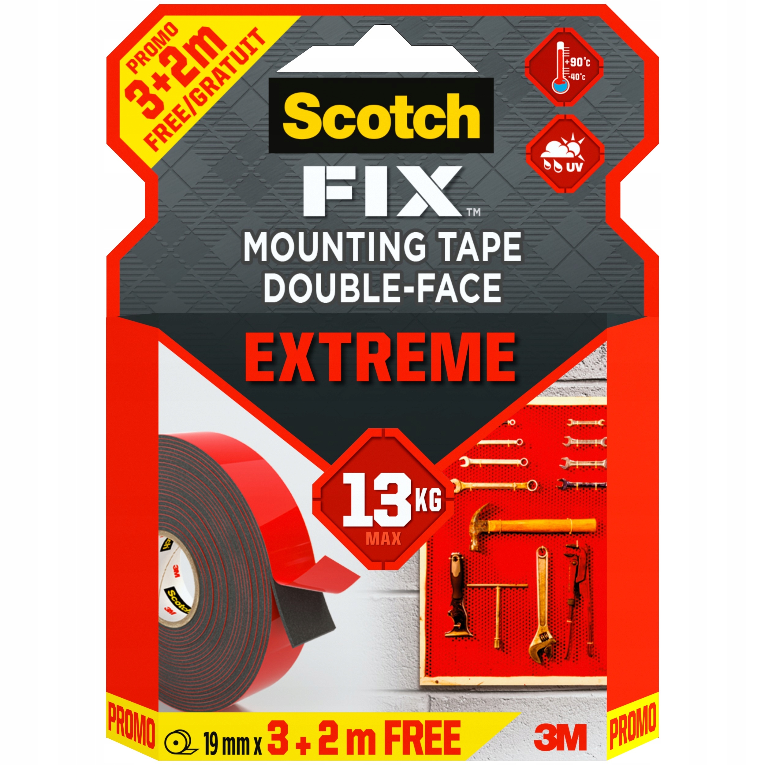 

Scotch Taśma montażowa dwustronna 19mm x 3m 2m