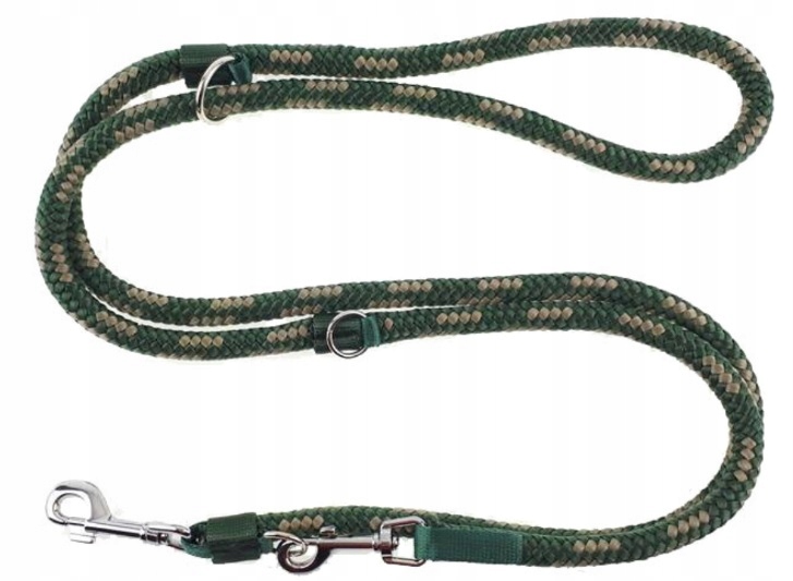 Vodítko psy, nastavitelné, silné lano 3,0 m/1,4 cm, Champion Green Maskáčový