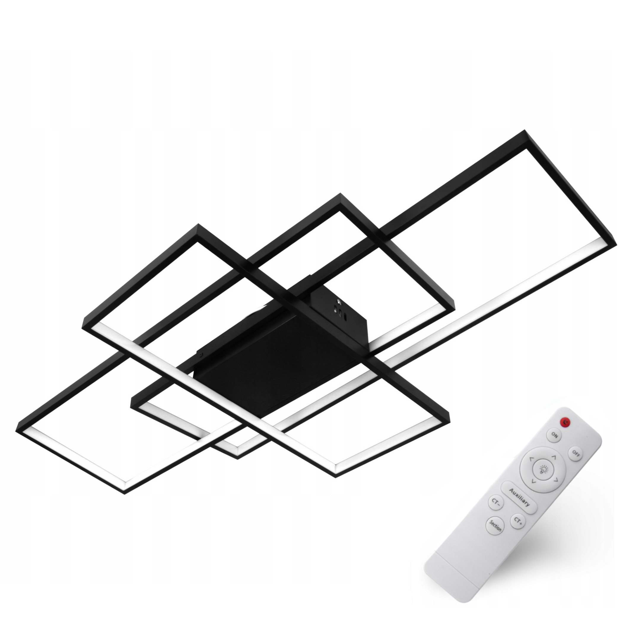 Stropní Svítidlo Černá 60 CM Led Lustr Stropní Svítidlo Loft S Dálkovým Ovládáním, 3 Barvy