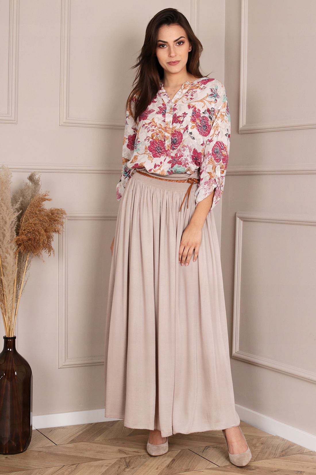 Kobieca DŁUGA SPÓDNICA uniwersalna KOLORY R262 Długość maxi