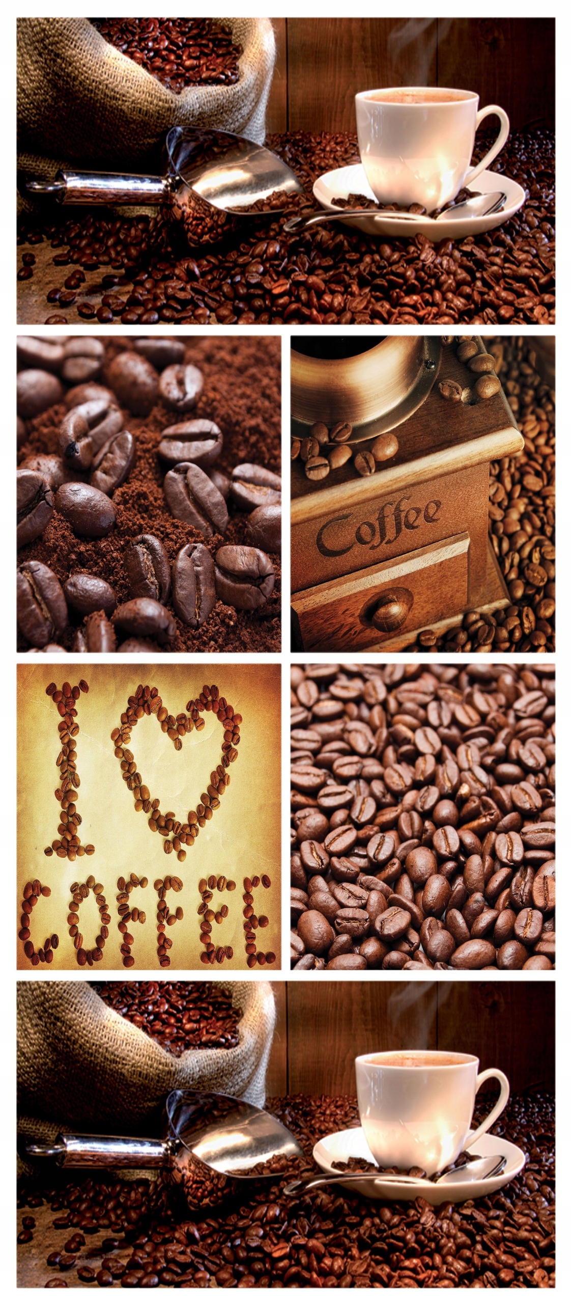 Fototapeta Káva Zrnka & Šálek Koláž Juta 91x211 Do kuchyně lepidlo