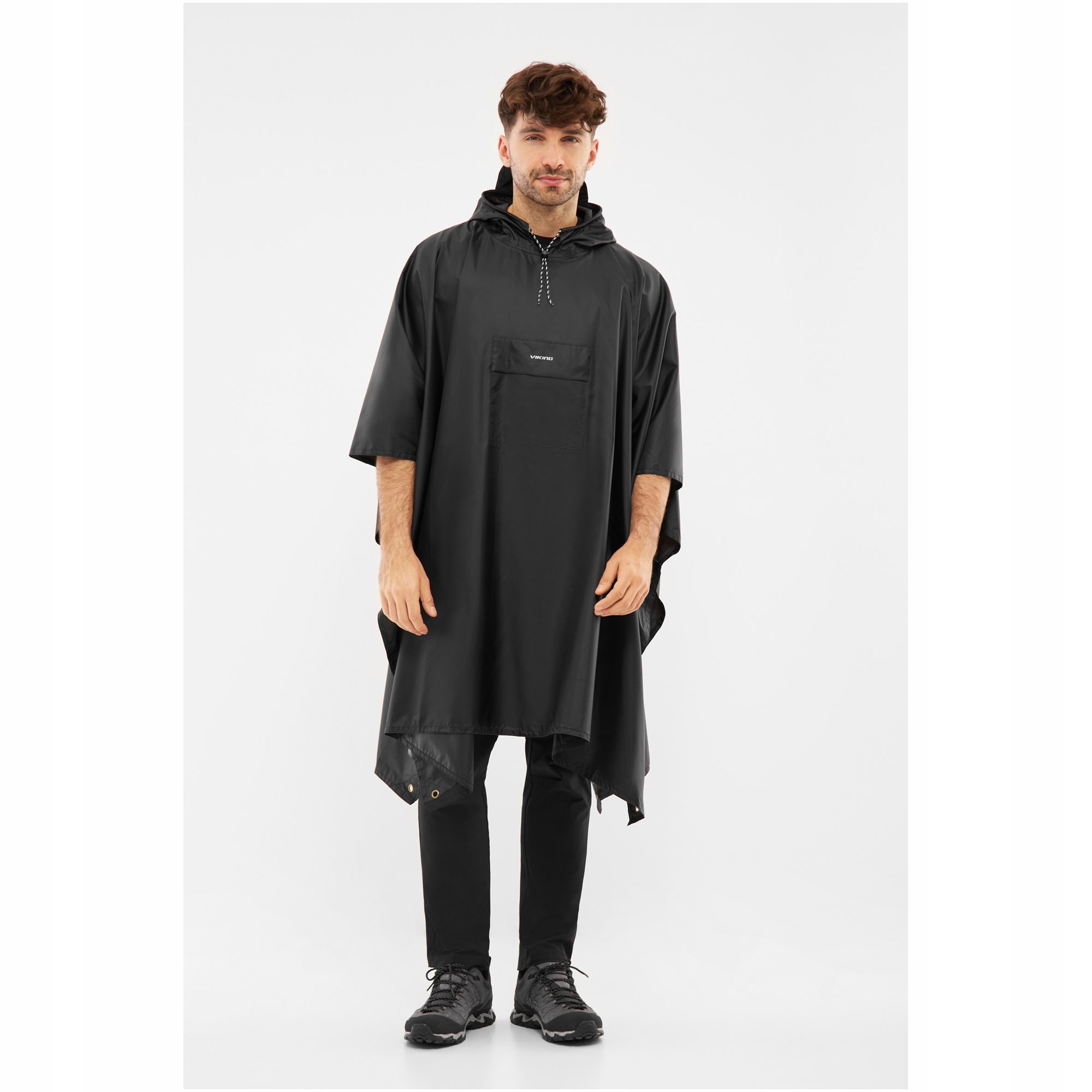 Poncho Przeciwdeszczowe Wodoodporne Membrana 10000 Viking Czarne