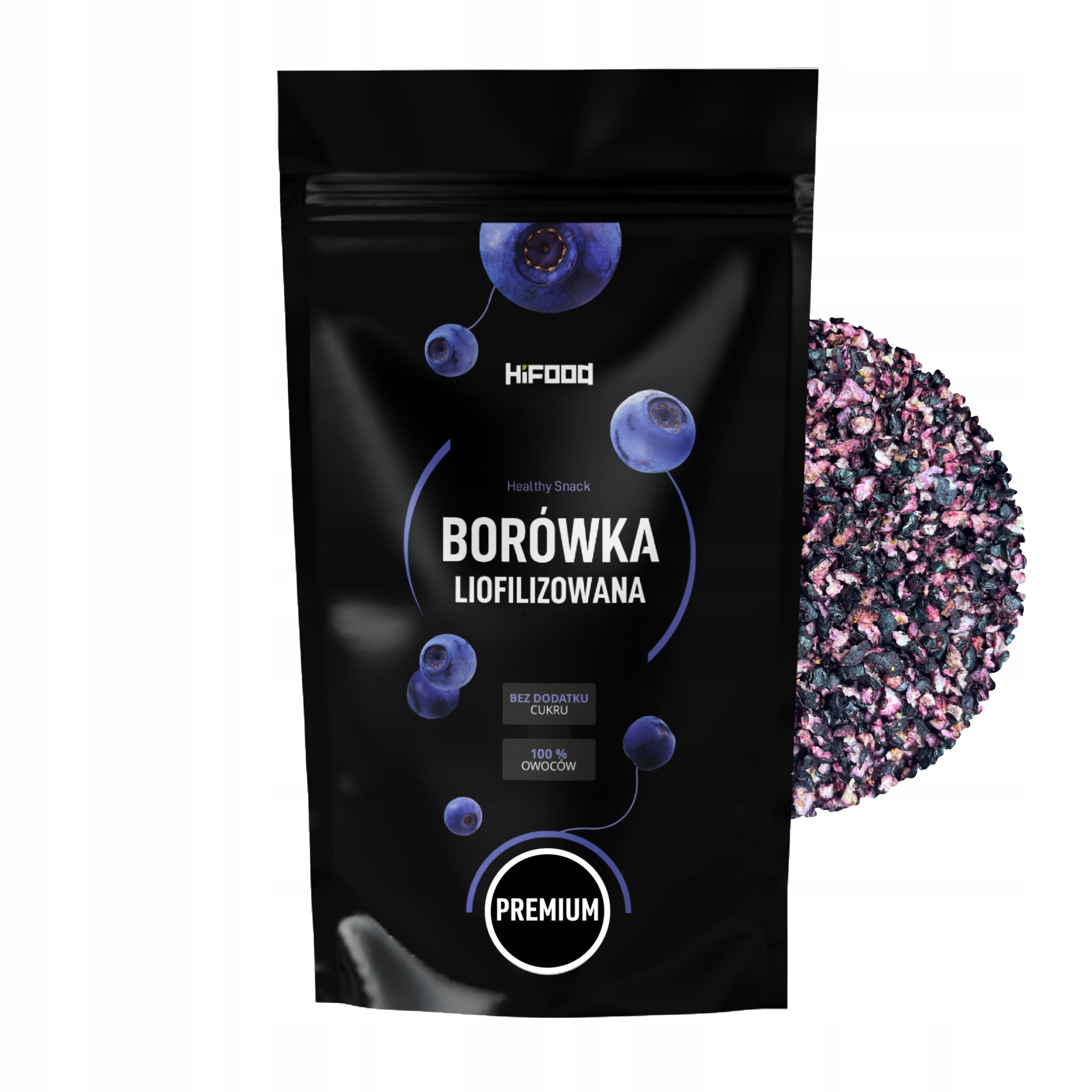 Borówka Amerykańska Liofilizowana 100g Grys Kawałki HiFOOD