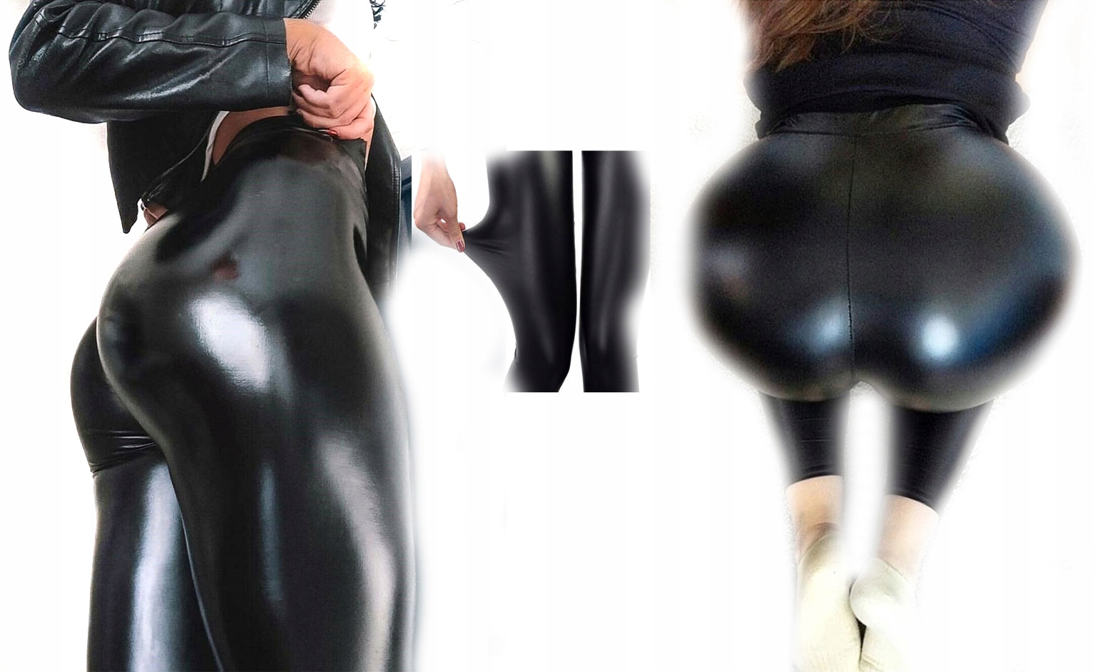 

Leginsy Skóra Rurki Latex Getry Spodnie Lateks L
