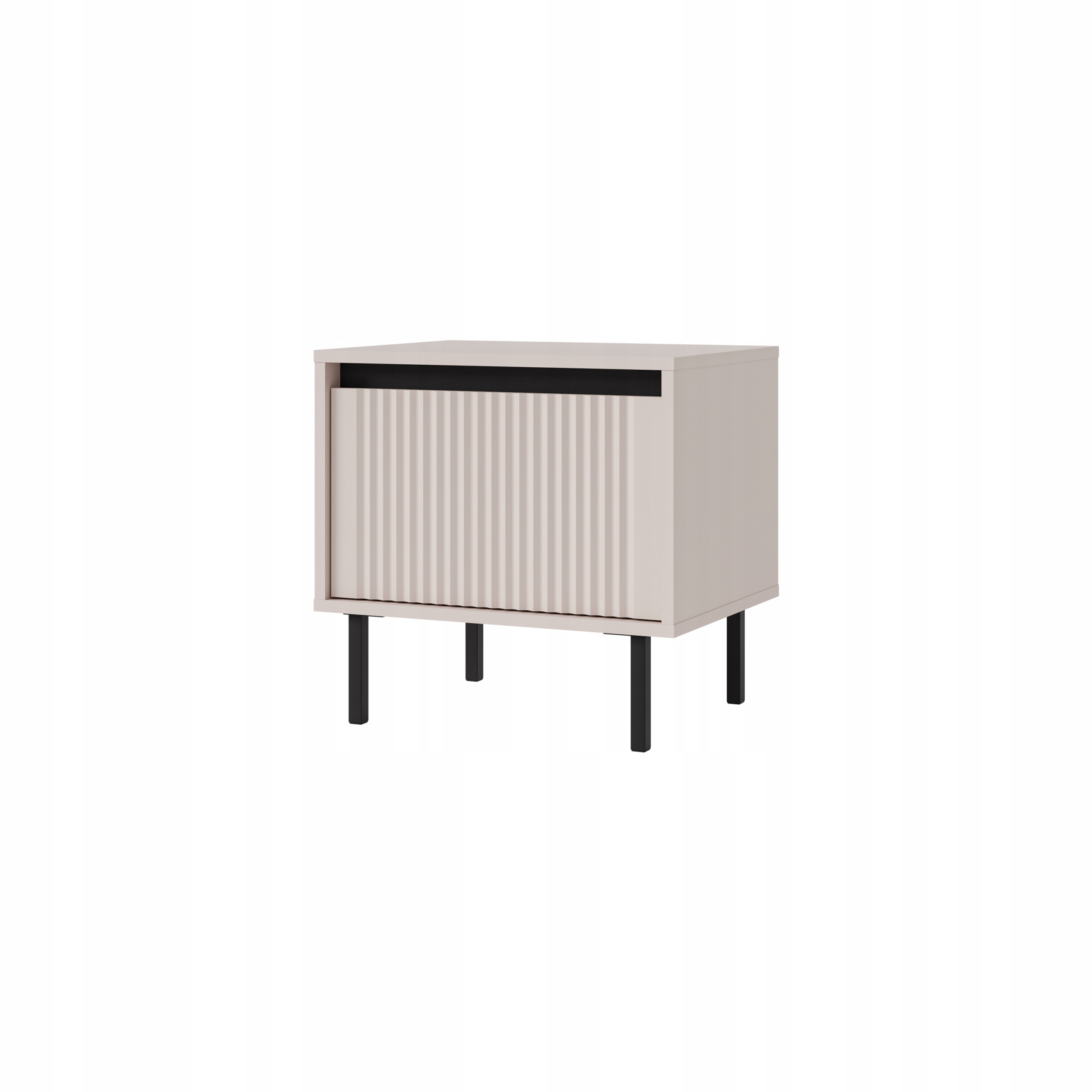 Noční stolek s rýhovaným čelem do ložnice Yukashi 1S T801 béžový