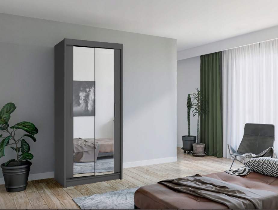 SZAFA MINI Przesuwna 90x200 cm 5 KOLORÓW LUSTRA Szerokość mebla 90 cm