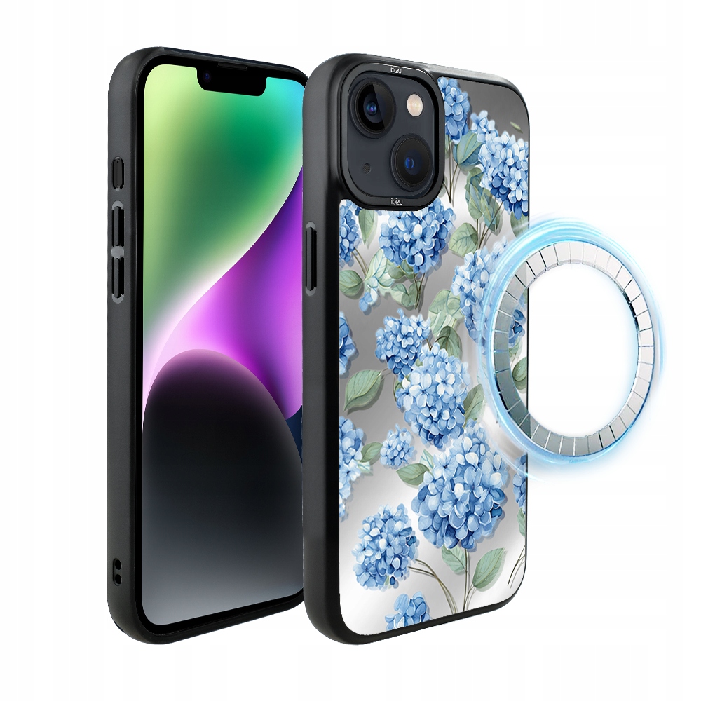Pouzdro pro iPhone 14 Plus Ibizu DropGuard Matt s MagSafe, safírová hortenzie