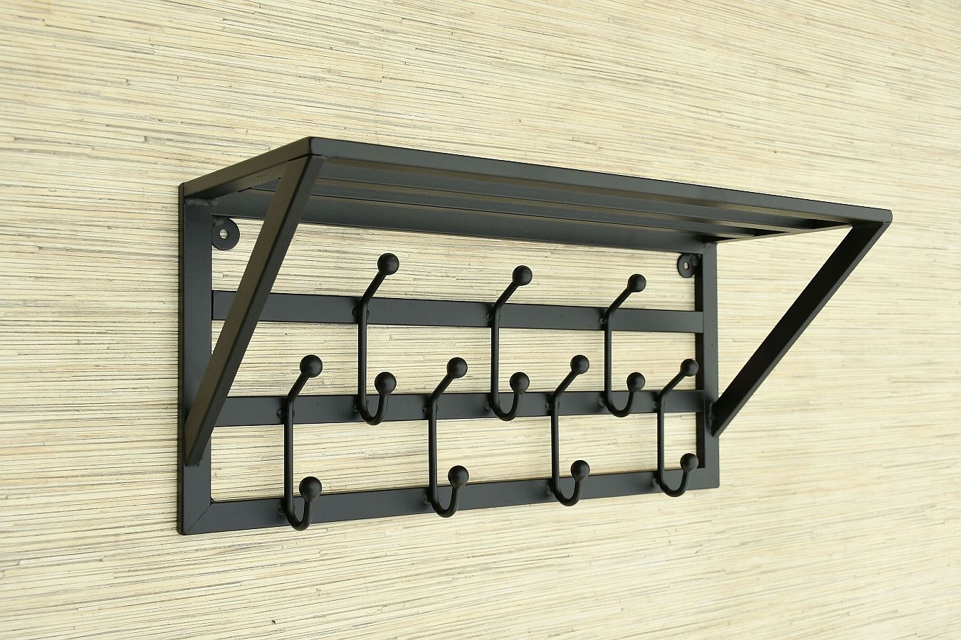 WIESZAK Z PÓŁKĄ METALOWY 50 cm Z METALU PRZEDPOKÓJ Wysokość mebla 23 cm