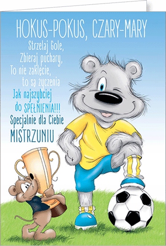 

Kartka dla kolegi faceta z piłką śmieszna Happy 10