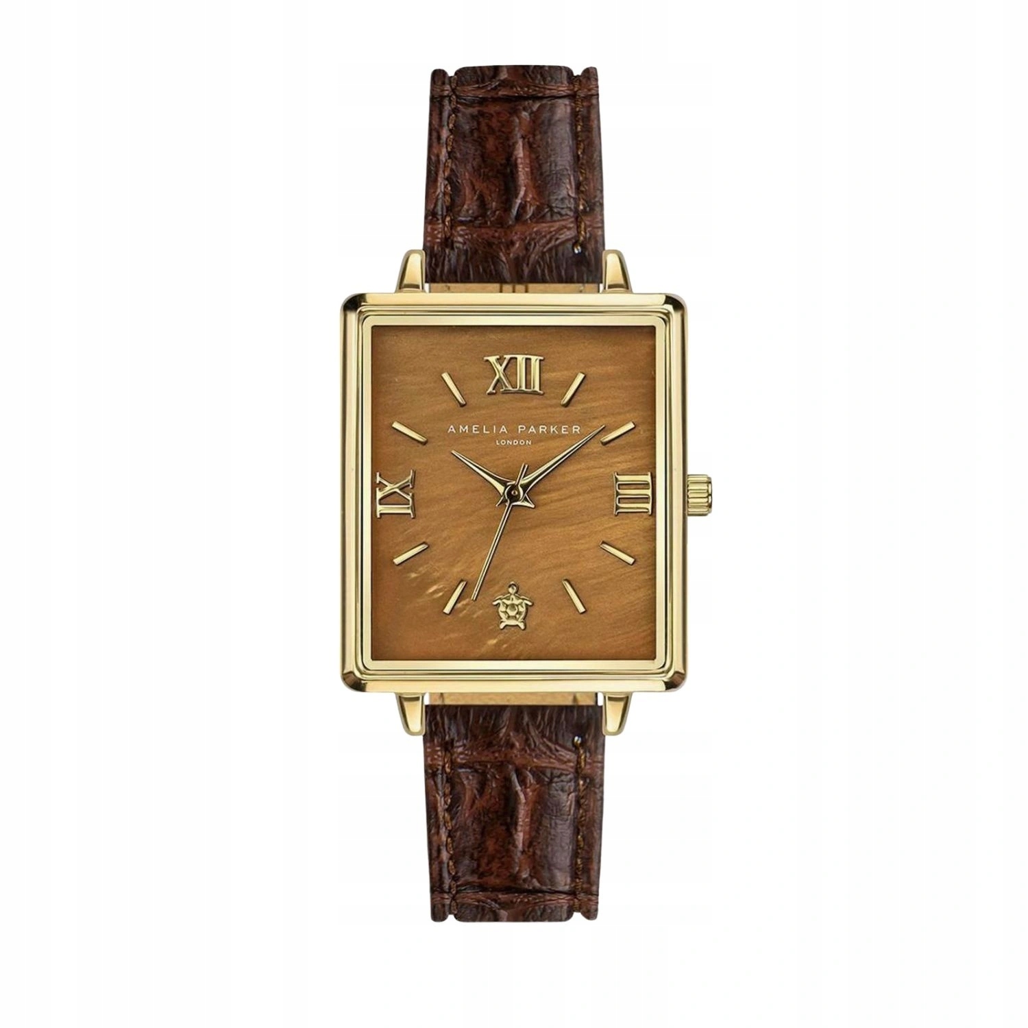 Dámské hodinky Amelia Parker, elegantní hnědý kožený analogový řemínek
