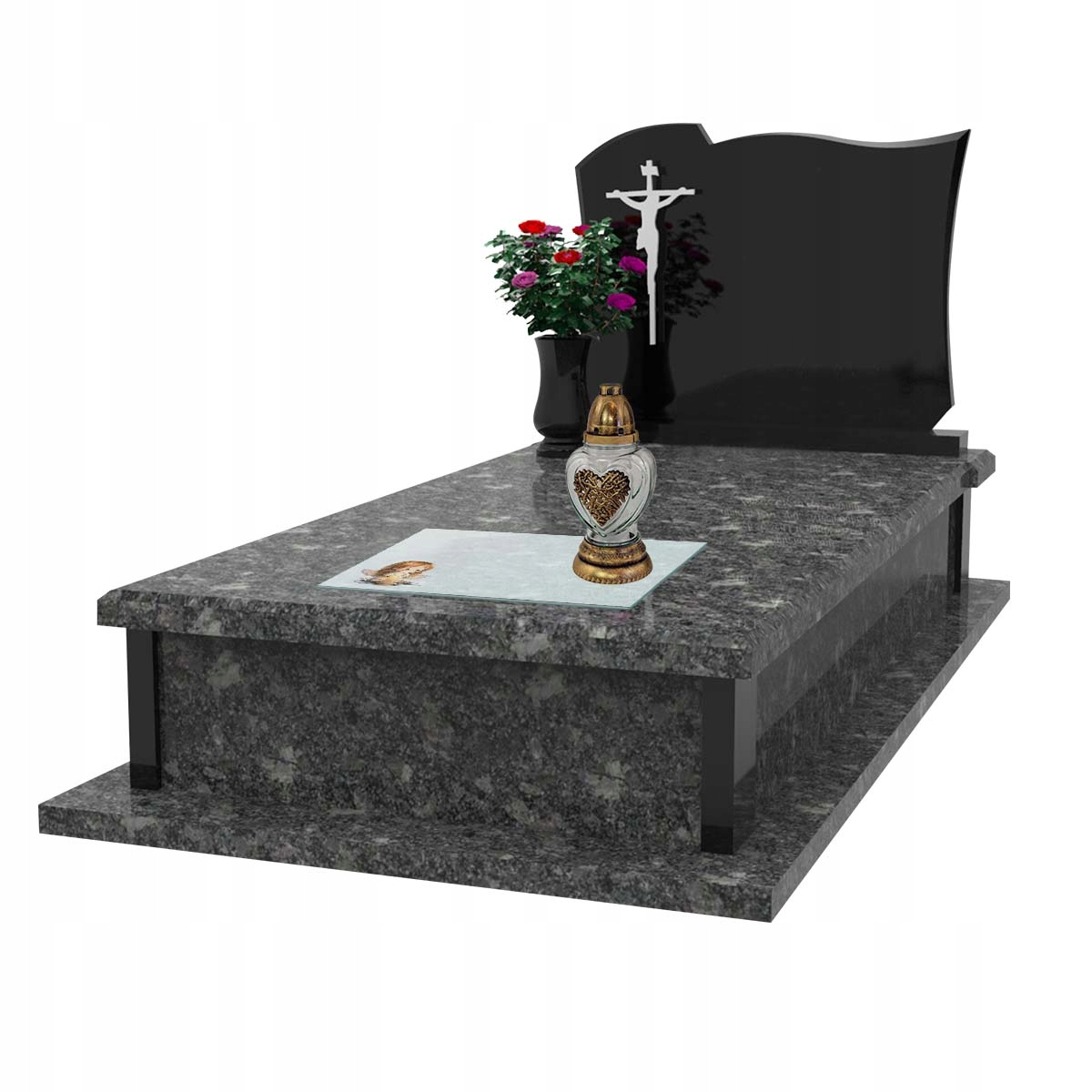 SZKLANA PODSTAWKA POD ZNICZE 25x25cm 555d Aniołek Marka inna