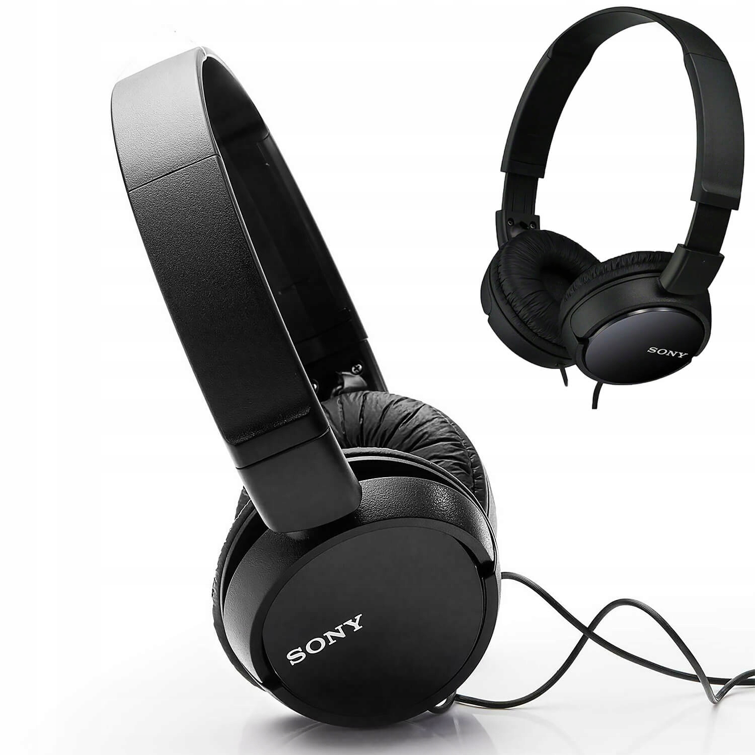 Słuchawki Przewodowe Nauszne Sony Solidne Głośne Z Mikrofonem Czarne XXL