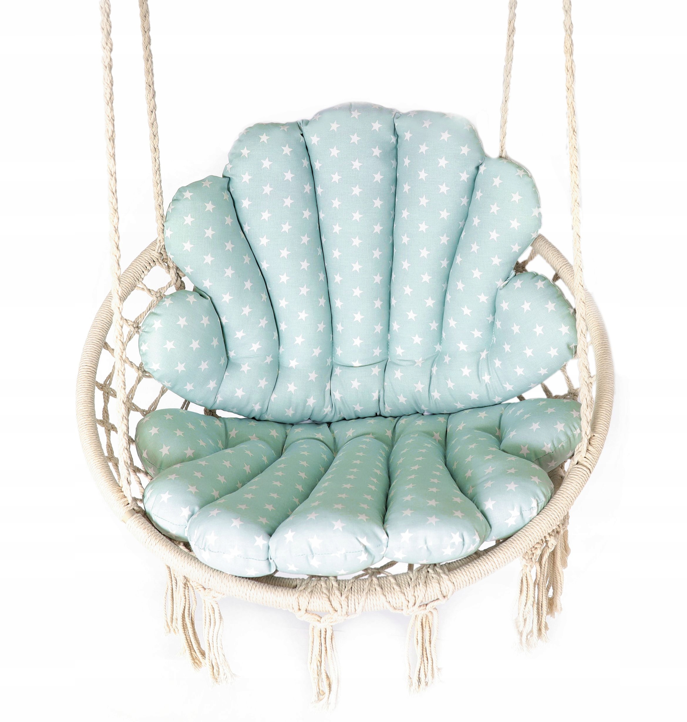 FOTEL WISZĄCY Z KOMPLETEM PODUCH MUSZLI/KOLORY Średnica/szerokość siedziska 60 cm