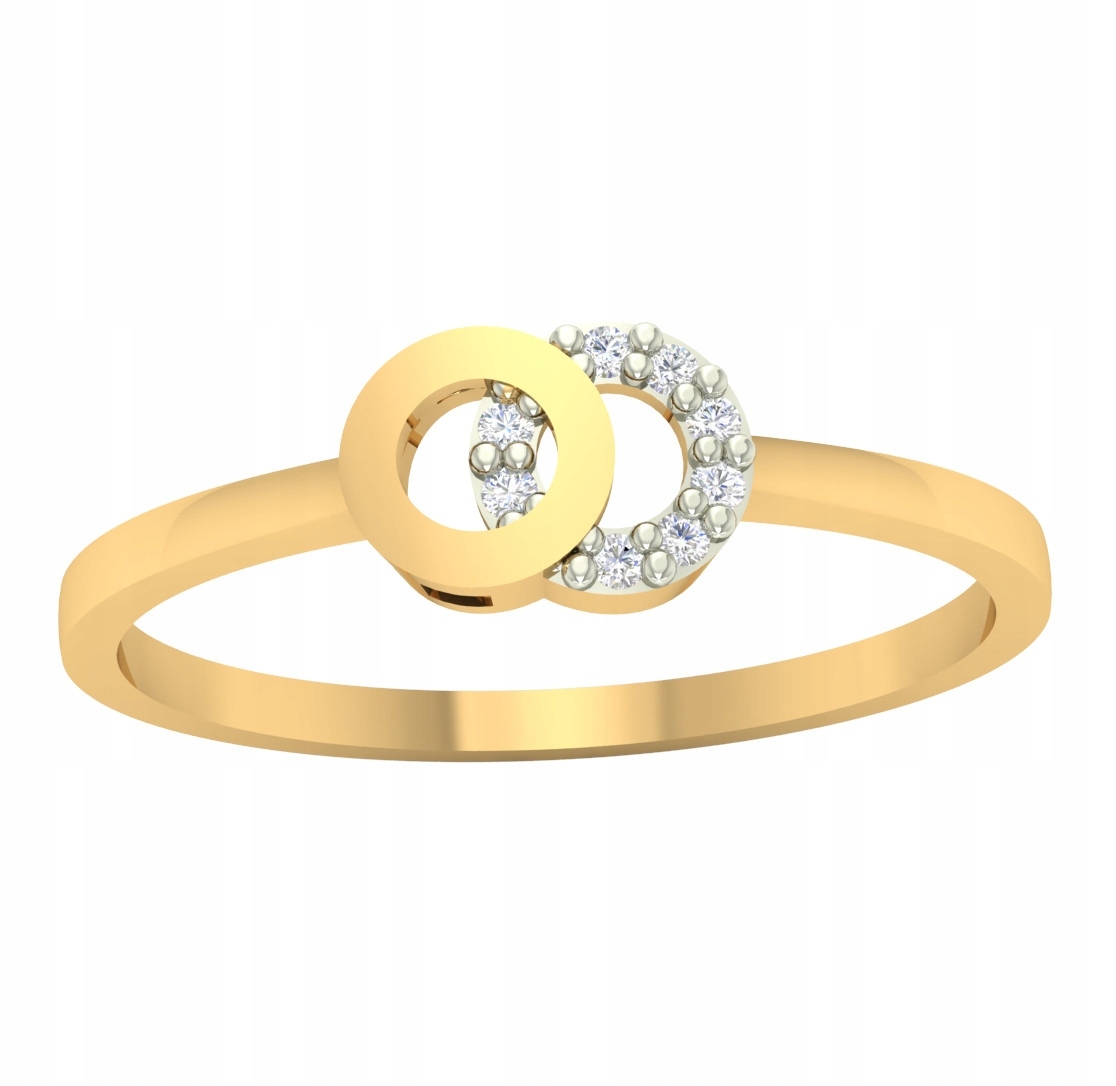 Krásný Zlatý Prstýnek PR.585 Kruhy Se Zirkony