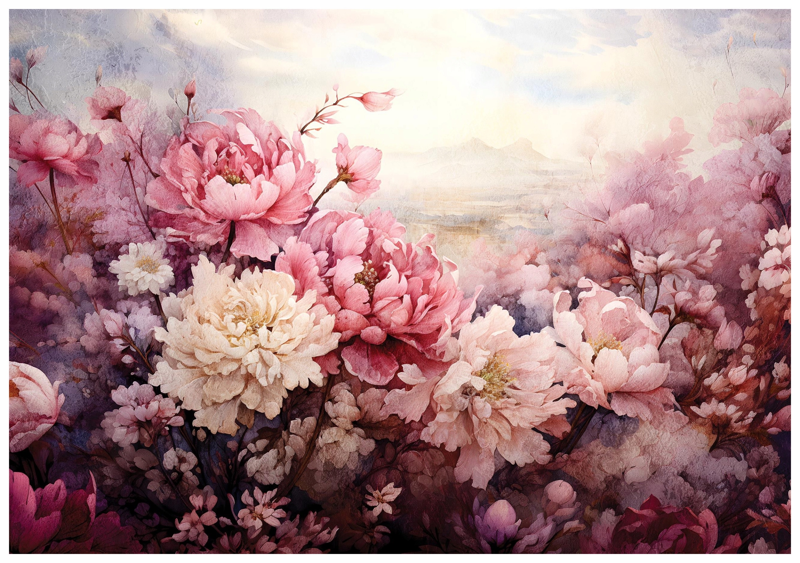 Fototapeta flizelina Pivoňky Pastelový ráj Květinová elegance 416x290 lepidlo