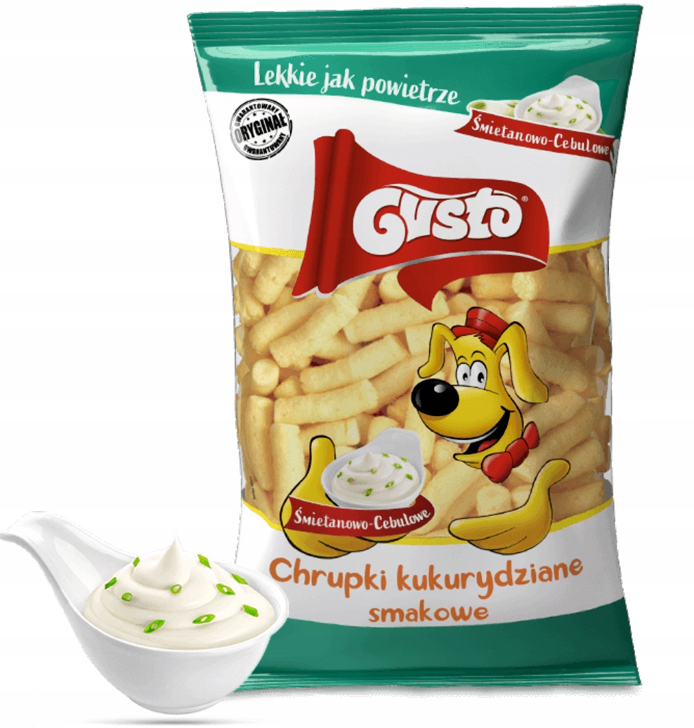 Gusto chrupki natural śmietanowo-cebulowym 100 g zestaw 18 szt