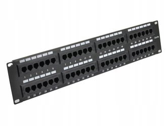 Rack 19'' Patch panel 2U, Utp Cat.5e 48 portů