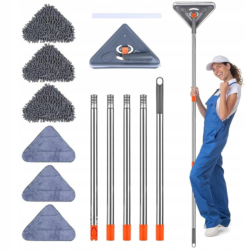 Levně Regulovatelný Trojúhelníkový Čisticí Mop 6 Podložek