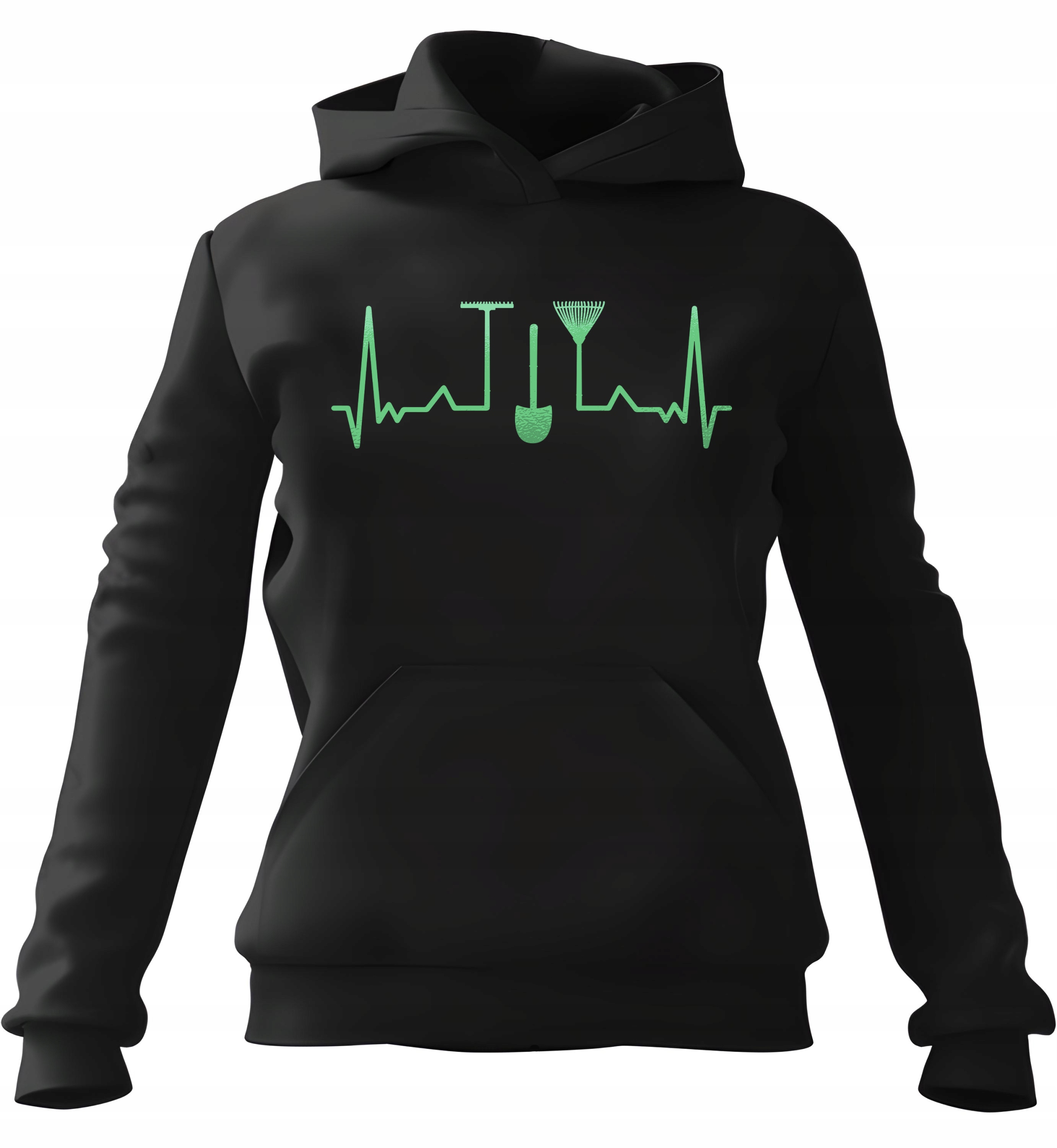 pánská mikina s kapucí Zahradnická Heartbeat Černá M pro muže a muže