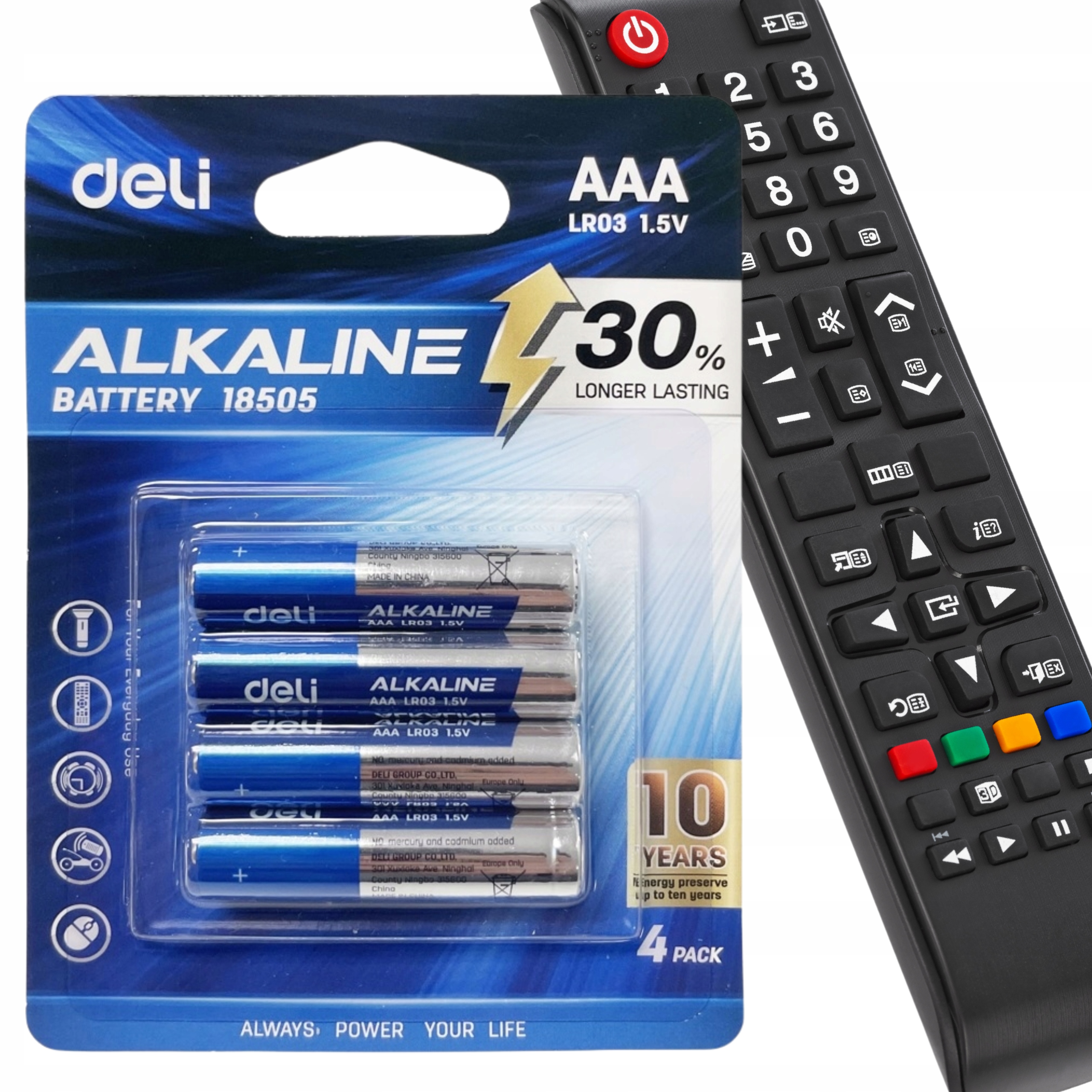 Baterie alkaiczne Aaa Deli 18505 lr03 4 sztuki