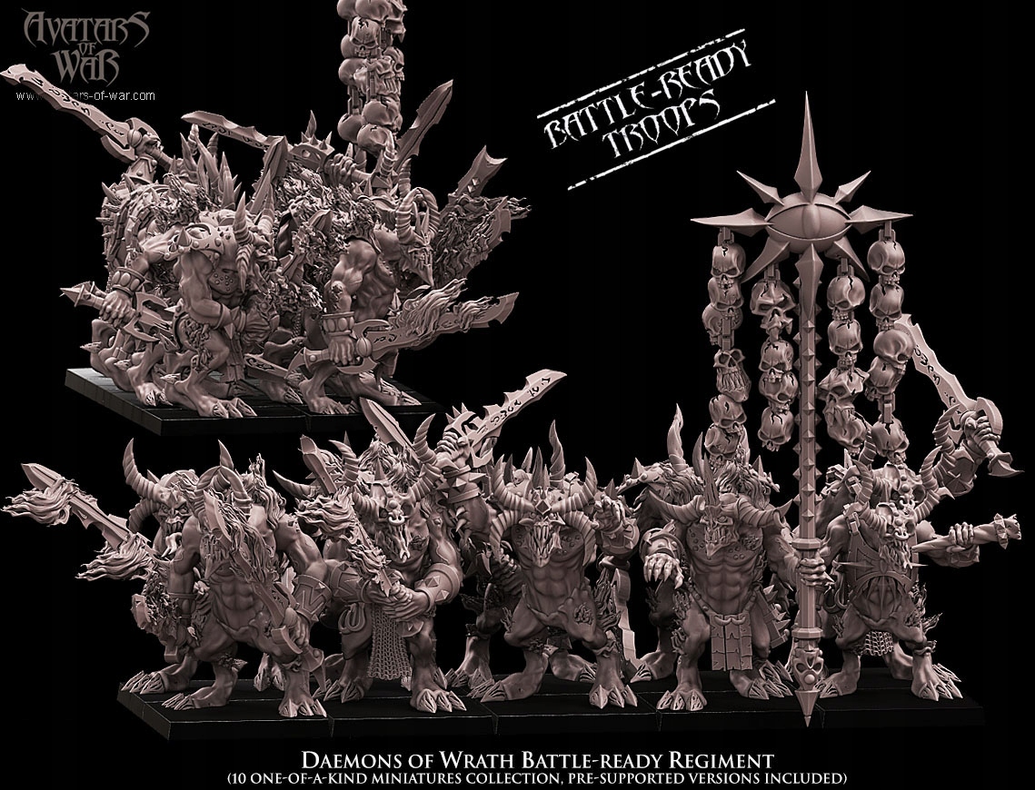 Daemons of Wrath Battle-Ready regiment x10 - Druk 3D - Avatars of War Nazwa Daemons of Wrath Battle-Ready regiment - Druk 3D - Avatars of War