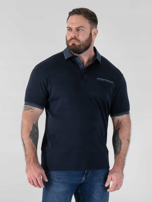 Tričko Pánské Polo s kapsou Tmavě modré BARRETT-D555 Velké velikosti 3XL