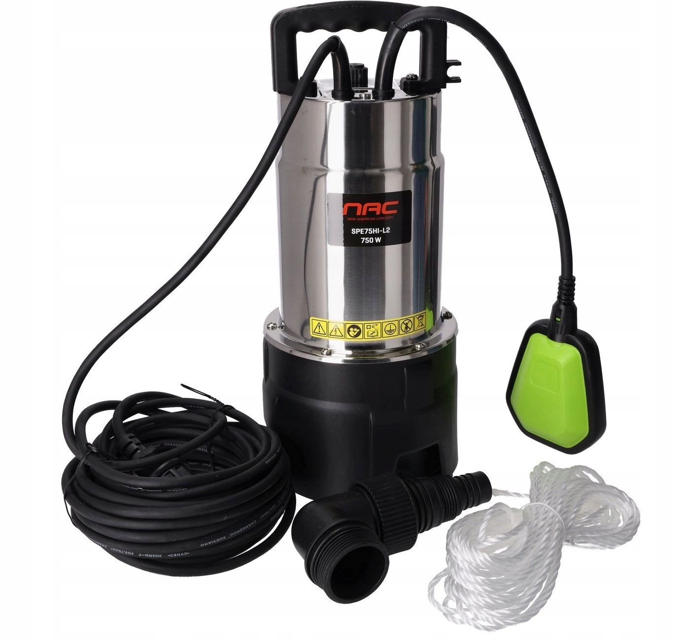 Pompa do wody czystej i brudnej Nac 750 W 18000 l/h Wyłącznik Pływakowy
