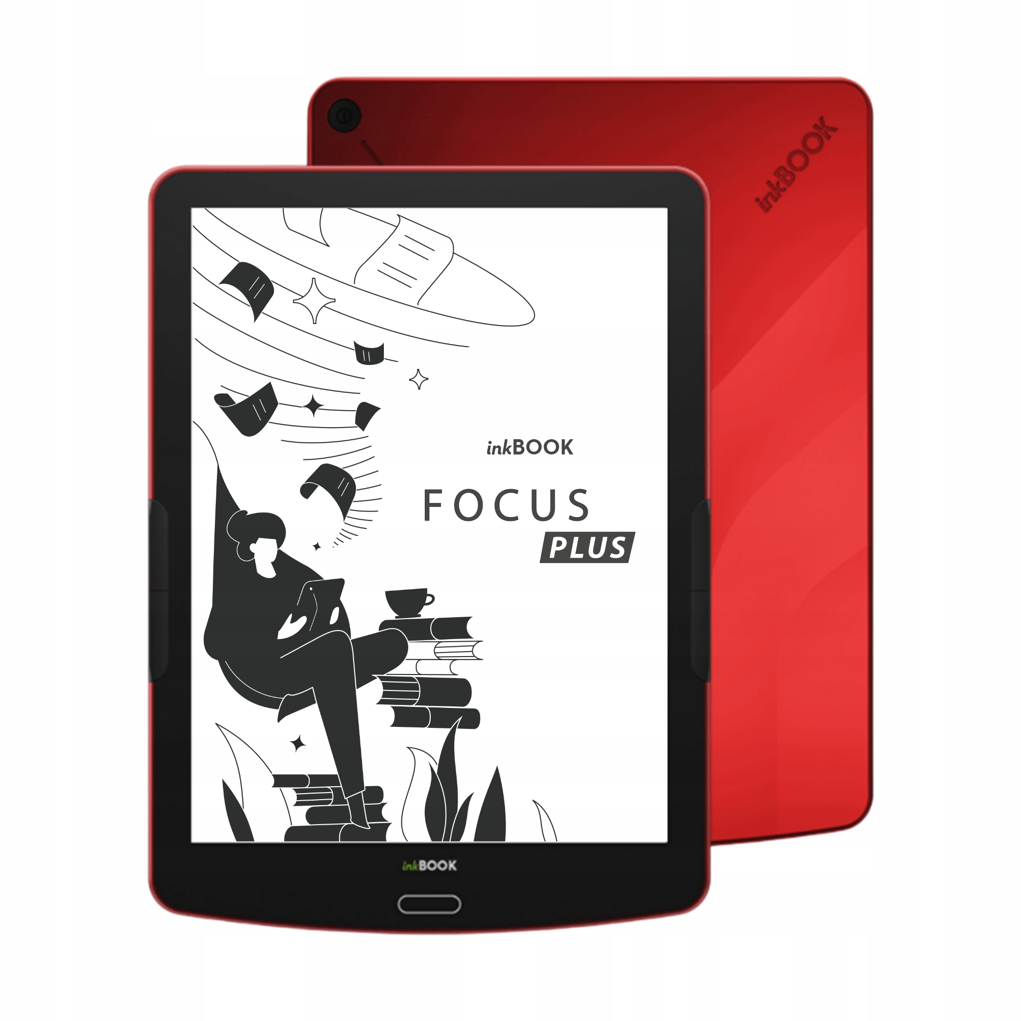 inkBOOK Focus Plus Red 7.8" z aplikacjami Legimi, Kindle, Kobo, Empik Go