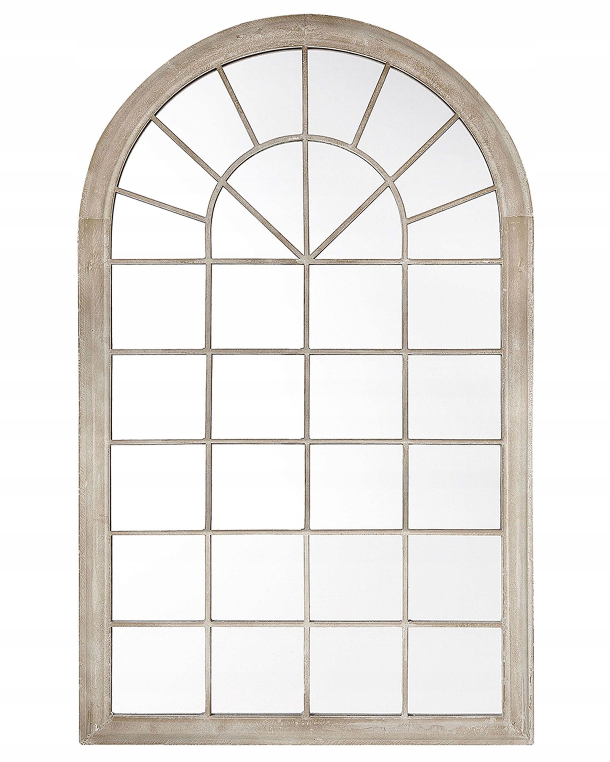 Lustro ścienne dekoracyjne metalowe beżowe 77 x 130 cm