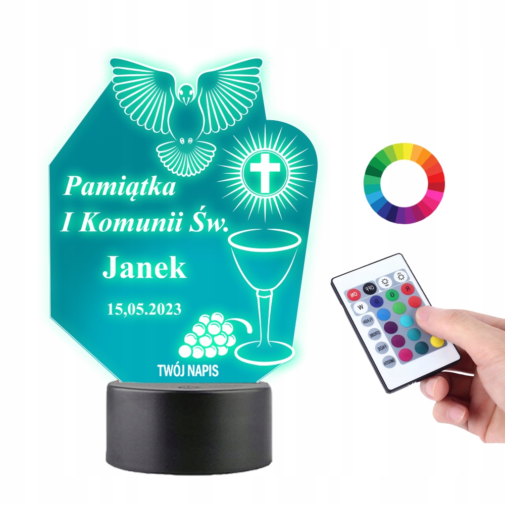 

Lampka Led Plexido Pamiątka na Komunię Świętą