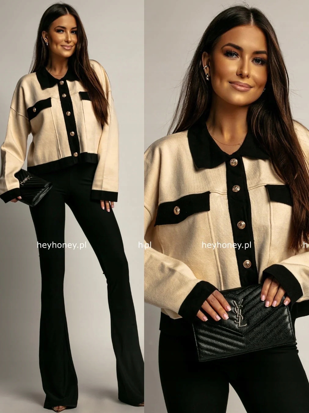 Viskózový kardigan s knoflíky, béžový Diana S/m