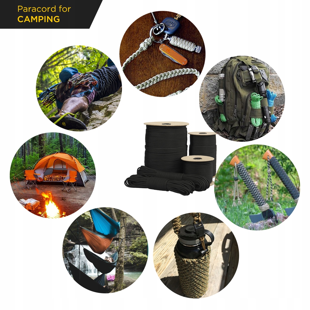 Linka EDCX 4mm Paracord 550 - (Yellow, 15 m) Długość 15 m