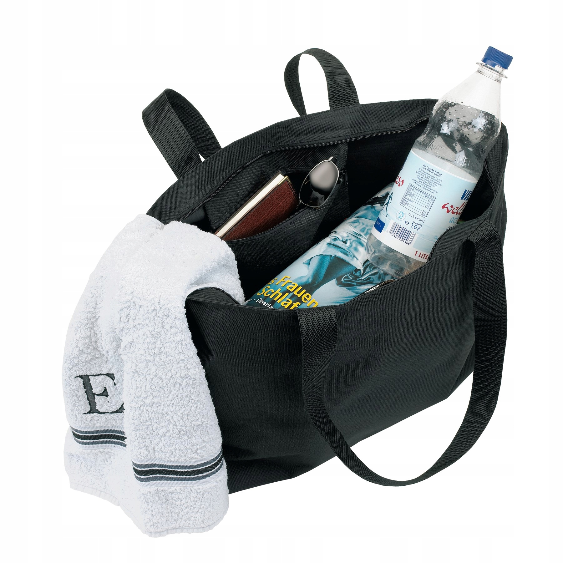 

Torba na zakupy Easy, czarna, mocne uchwyty