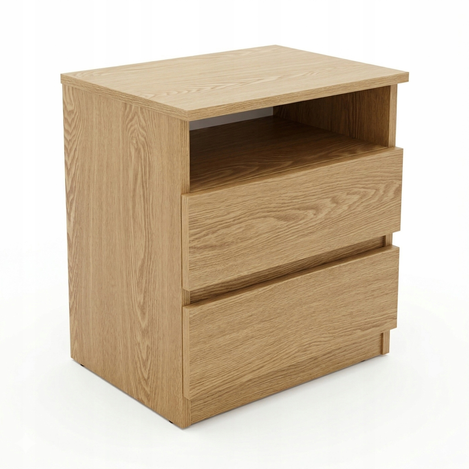 Szafka Nocna Mdf 40 X 50 X 32 CM Z Dwiema Szufladami I Półką Brązowa