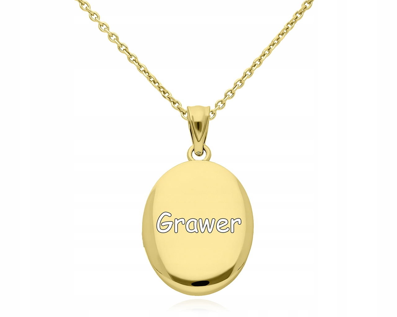 Zlatý náhrdelník Tajemník na fotografie Krabička Gravírování délka 55 cm Stříbro 925