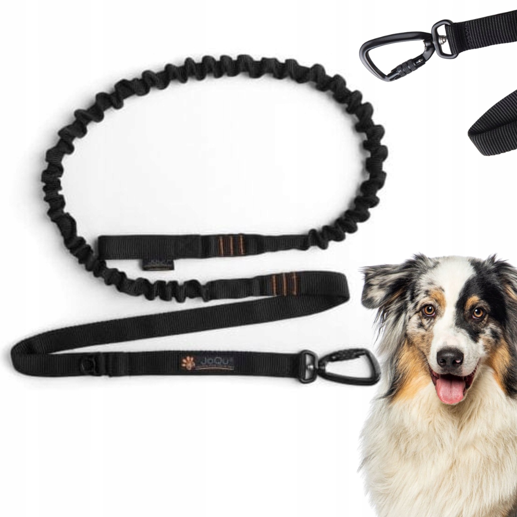 Levně Vodítko S Tlumičem Pro Běhání Psa JoQu Canicross Rope Shock Černá