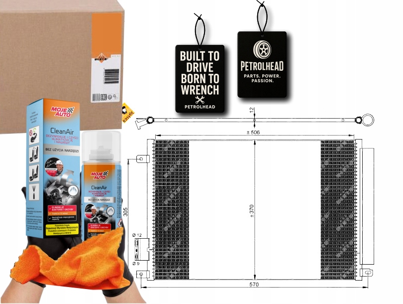 Kondenzátor Klimatizace Fiat 500 Ford Ka 07- Nrf #Petrolhead Pro+ Kit9