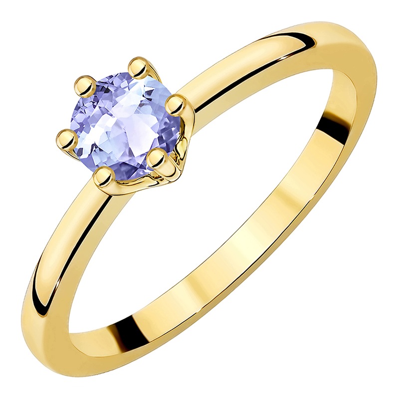 Krásný Zlatý Prstýnek pr. 585 14k s Tanzanitem 0,50ct Gravírování