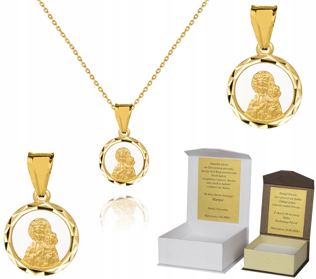 925 Zlatý Řetízek Medailon 40 CM Věnování A4M25