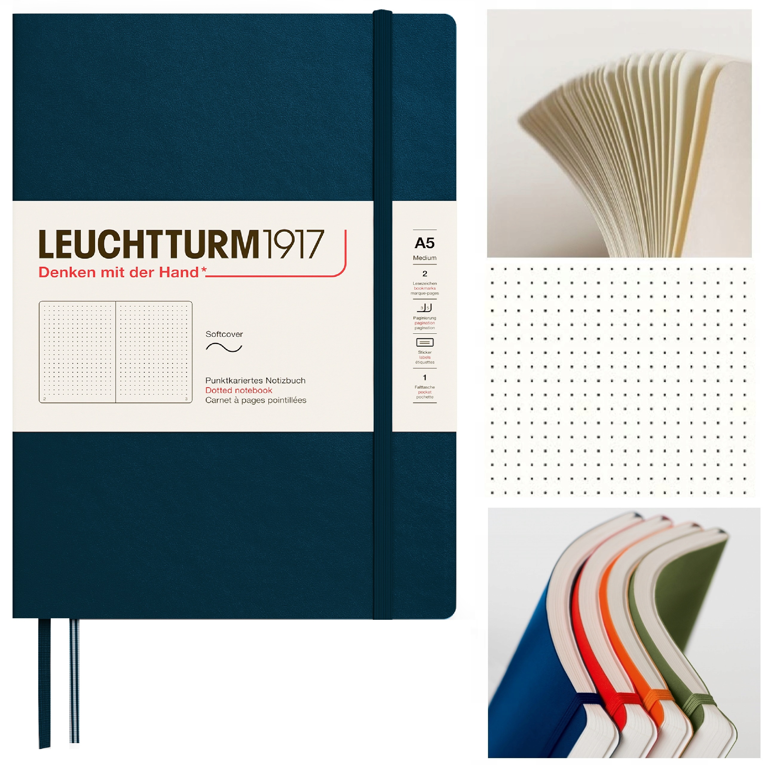 LEUCHTTURM1917 Notatnik Notes A5 Kropka bullet journal w kropki Deep Sea