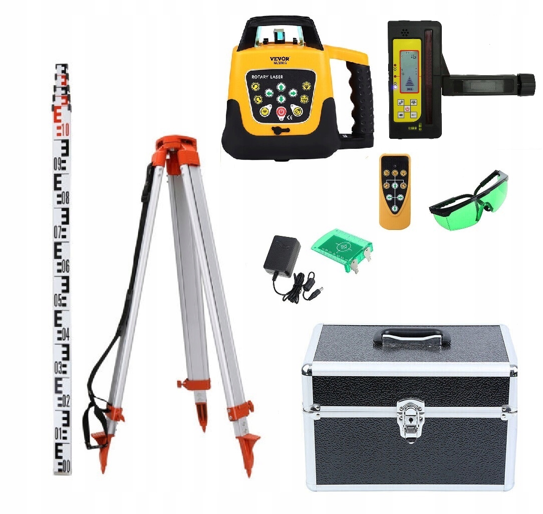 NIWELATOR LASEROWY VEVOR NL300G ZIELONY 360 stopni SAMOPOZIOMUJĄCY CYFROWY