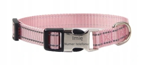 Levně Obojek s gravírováním pro psa kočku Váš Nápis! Reflexní růžová L