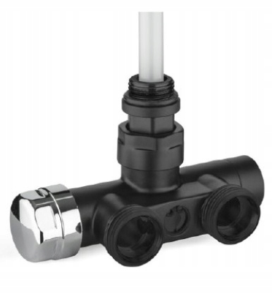 Uhlový ventil pre radiátor Mono/čierny Mat. 50 mm M30x1,5CU/PEX